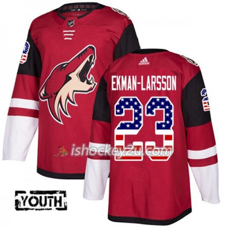 Børn NHL Arizona Coyotes Trøje Oliver Ekman-Larsson 23 Adidas 2017-2018 Rød USA Flag Fashion Authentic